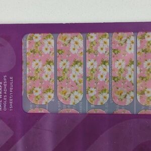 Jamberry Pink and Green Floral Nail Wraps